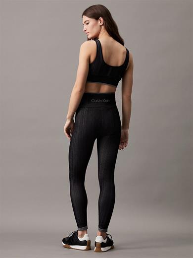 Calvin Klein Kadın Yüksek Bel Slim Fit Kısa Paça Siyah Tayt 00GWS4L643-BAE