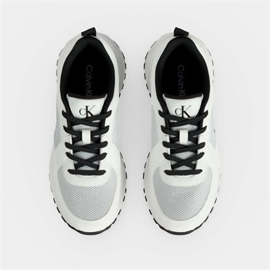 Calvin Klein Kadın Yüksek Tabanlı Logo Detaylı Bağcıklı Beyaz Sneaker HW0HW03440-01W