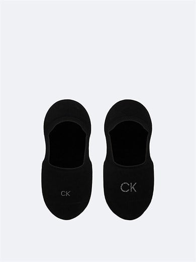 Calvin Klein Kadın Yumuşak Örme Kumaşlı CK Logo Nakışlı İkili Paket Siyah Çorap C701228800-001