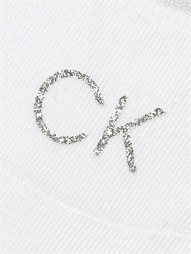 Calvin Klein Kadın Yumuşak Örme Kumaşlı CK Logo Nakışlı İkili Paket Beyaz Çorap C701228800-003