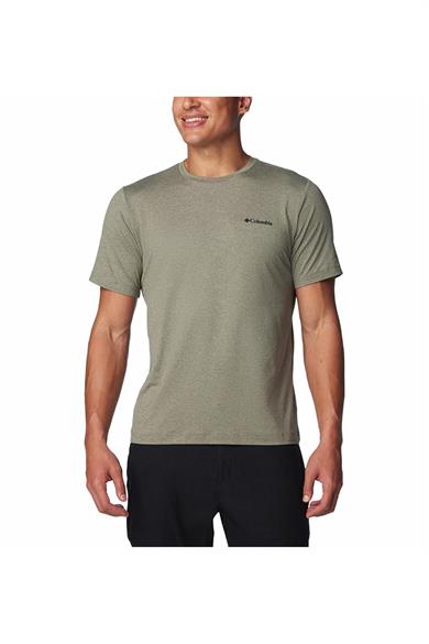 Columbia Erkek Pamuklu Marka Logolu Yazlık Günlük Kullanım Haki T-Shirt 2074581-397