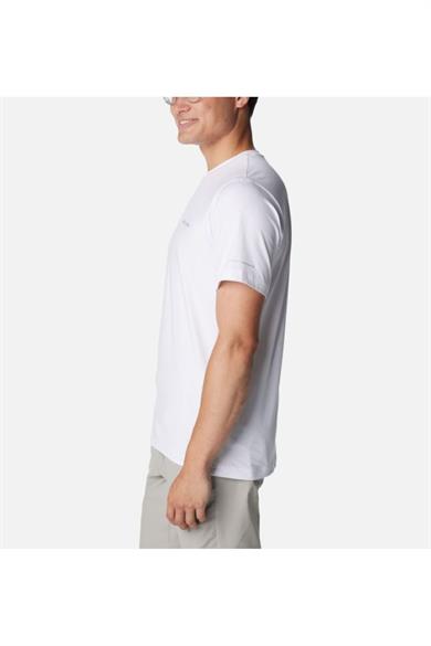 Columbia Erkek Pamuklu Marka Logolu Yazlık Günlük Kullanım Beyaz T-Shirt 2074581-100