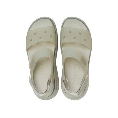Crocs Kadın Yüksek Platform Tabanlı Suya Dayanıklı Bej Terlik 212651-1WY