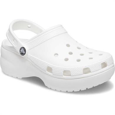 Crocs Kadın Yüksek Taban Nefes Alan Logolu Beyaz Terlik 206750-100