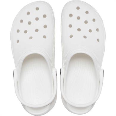 Crocs Kadın Yüksek Taban Nefes Alan Logolu Beyaz Terlik 206750-100