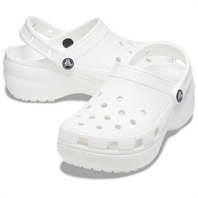 Crocs Kadın Yüksek Taban Nefes Alan Logolu Beyaz Terlik 206750-100