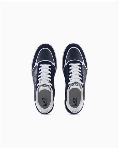 Ea7 Erkek Bağcıklı Marka Logolu Spor Stil Beyaz-Lacivert Sneaker 7X000405 AF19826-MZ069