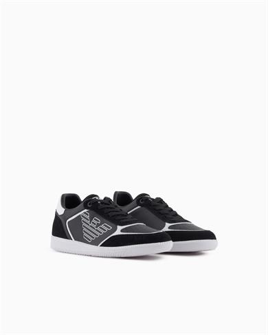 Ea7 Erkek Bağcıklı Marka Logolu Spor Stil Beyaz-Siyah Sneaker 7X000405 AF19826-MC001