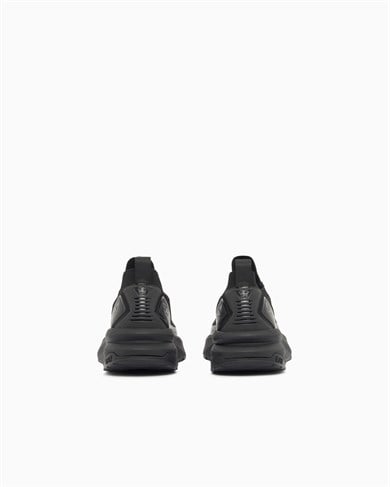 Ea7 Erkek Bağcıklı Rahat Taban Logo Detaylı Deri Günlük Siyah1 Sneaker 7X000343 AF18639-MC513