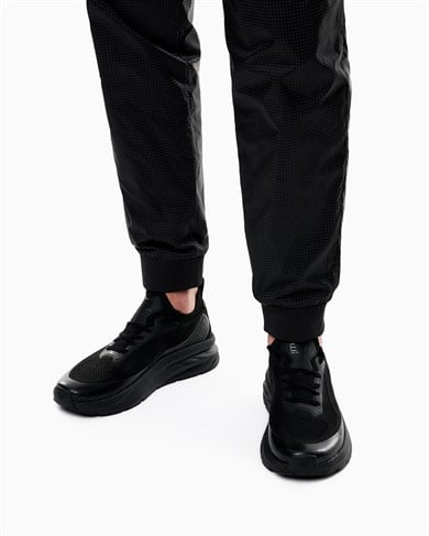 Ea7 Erkek Bağcıklı Rahat Taban Logo Detaylı Deri Günlük Siyah1 Sneaker 7X000343 AF18639-MC513