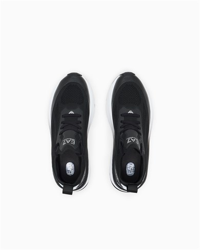 Ea7 Erkek Bağcıklı Rahat Taban Logo Detaylı Deri Günlük Siyah Sneaker 7X000343 AF18639-MC032