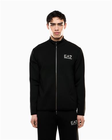 Ea7 Erkek Dik Yaka Fermuar Kapama Uzun Kol Cep Detay EA7 Desen Siyah Eşofman Üstü 7M000670 AF14146-UC001