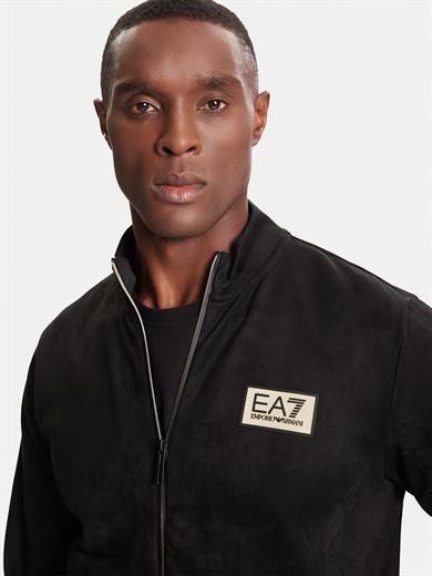 Ea7 Erkek Dik Yaka Regular Fit Fermuar Kapamalı Uzun Kollu Siyah Eşofman Üstü 7M000674 AF16718-UC001