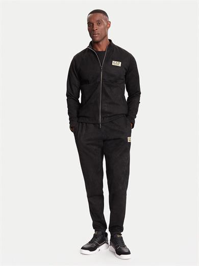 Ea7 Erkek Dik Yaka Regular Fit Fermuar Kapamalı Uzun Kollu Siyah Eşofman Üstü 7M000674 AF16718-UC001