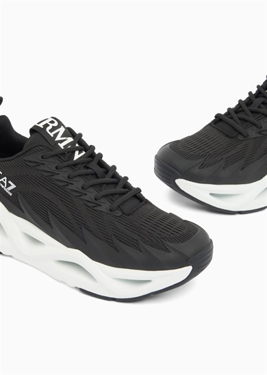 Ea7 Erkek Fileli Rahat Taban Bağlamalı Spor Siyah Sneaker 7X000304 AF18442-MC001