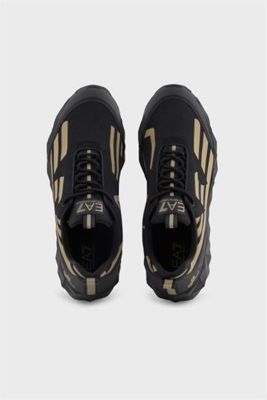 Ea7 Erkek Hafif Yüksek Taban Kartal Logolu Siyah-Altın Sneaker X8X217 XK433-R969