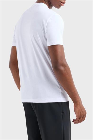 Ea7 Erkek Marka Logolu Regular Fit Pamuklu Kısa Kol Beyaz T-Shirt 7M000021 AF10170-U0002