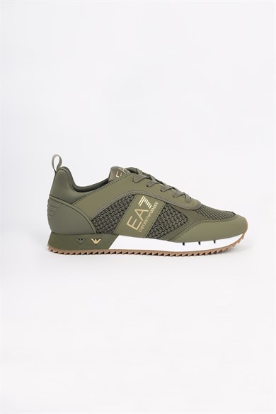 EA7 Ea7 Erkek Nefes Alabilen File Detaylı Rahat Taban Kartal Logo Motifli Haki Sneaker 7X000334 AF18610-MZ918