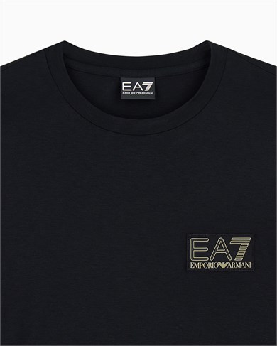 Ea7 Erkek Normal Kalıp Yuvarlak Yakalı Uzun Kollu Siyah T-Shirt 7M002240 AF13739-UC001