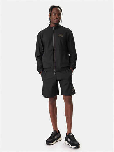 Ea7 Erkek Normal Kesim Dik Yakalı Fermuarlı Uzun Kollu Siyah Sweatshirt 7M001338 AF21099-UC001
