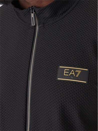 Ea7 Erkek Normal Kesim Dik Yakalı Fermuarlı Uzun Kollu Siyah Sweatshirt 7M001338 AF21099-UC001