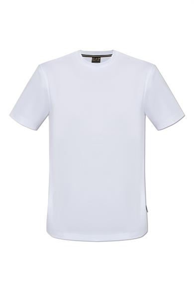 Ea7 Erkek Pamuklu Kısa Kollu Günlük Beyaz T-Shirt 7M000023 AF11844-U0002