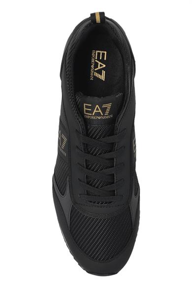 Ea7 Erkek Rahat Taban Nefes Alabilen File Detaylı Kartal Motifli Siyah-Altın-Beyaz Sneaker 7X000337 AF18613-MZ185