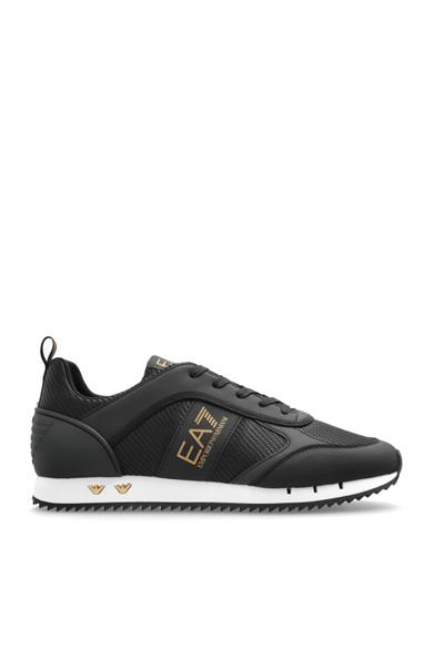 Ea7 Erkek Rahat Taban Nefes Alabilen File Detaylı Kartal Motifli Siyah-Altın-Beyaz Sneaker 7X000337 AF18613-MZ185