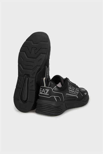 Ea7 Erkek Yüksek Rahat Taban Kartal Logolu Siyah-Gümüş Sneaker 7X000306 AF18446-MC032