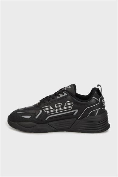 Ea7 Erkek Yüksek Rahat Taban Kartal Logolu Siyah-Gümüş Sneaker 7X000306 AF18446-MC032