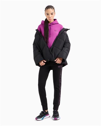 Ea7 Kadın Kapitoneli Regular Fit Kapüşonlu Şişme Siyah Ceket 6DTB18 TN8AZ-1200