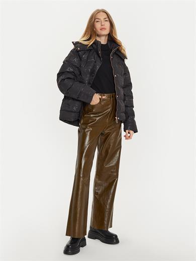 Ea7 Kadın Kapitoneli Rüzgar Geçirmez Fermuar Kapamalı Fermuarlı Siyah Ceket 6DTB12 TNGGZ-1200