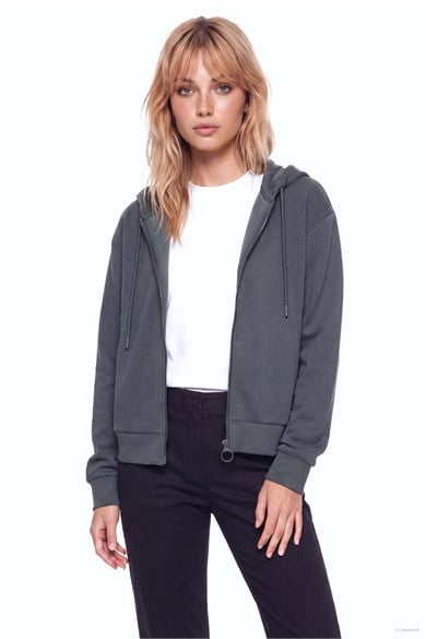 Ea7 Kadın Normal Kalıp Taş Desenli Kapüşonlu Uzun Kollu Antrasit Sweatshirt 7W001425 AF24375-U8117