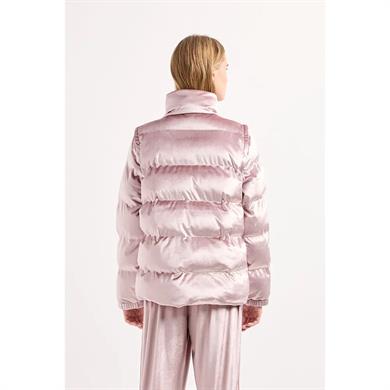 Ea7 Kadın Parlak Görünümlü Dik Yaka Cep Detaylı Pembe Ceket 6DTB06 TNGBZ-1341