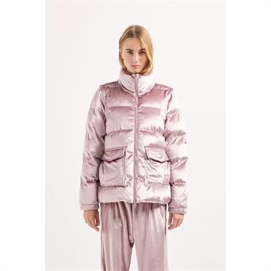 Ea7 Kadın Parlak Görünümlü Dik Yaka Cep Detaylı Pembe Ceket 6DTB06 TNGBZ-1341