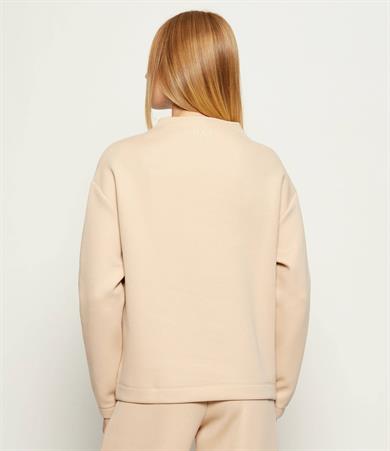 Ea7 Kadın Regular Fit Dik Yaka Uzun Kollu Bej Sweatshirt 7W000524 AF13151-U1046