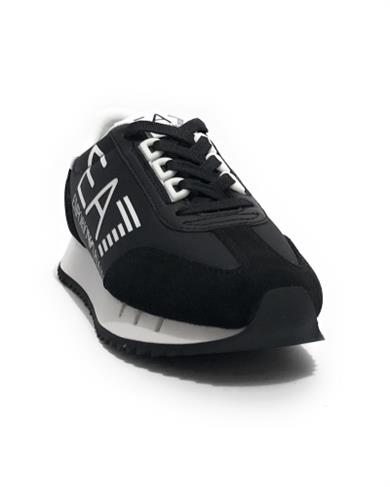 Ea7 Unısex Kalın Rahat Taban Logo Desenli Süet Detaylı Siyah-Beyaz Sneaker 7X000541 AF18609-MZ175
