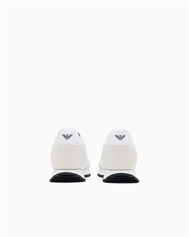 Ea7 Unısex Kalın Rahat Taban Logo Desenli Süet Detaylı Beyaz-Siyah Sneaker 7X000541 AF18609-MZ021