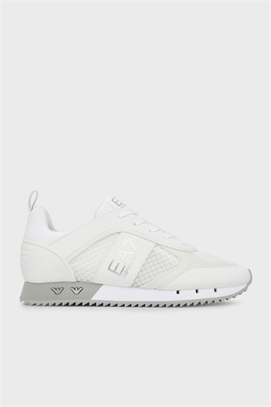 Ea7 Unısex Nefes Alabilen File Detaylı Rahat Taban Kartal Logo Motifli Beyaz-Gümüş Sneaker 7X000334 AF18610-MZ024