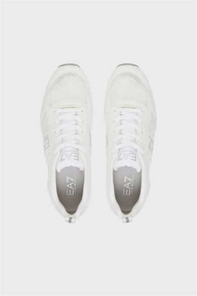 Ea7 Unısex Nefes Alabilen File Detaylı Rahat Taban Kartal Logo Motifli Beyaz-Gümüş Sneaker 7X000334 AF18610-MZ024