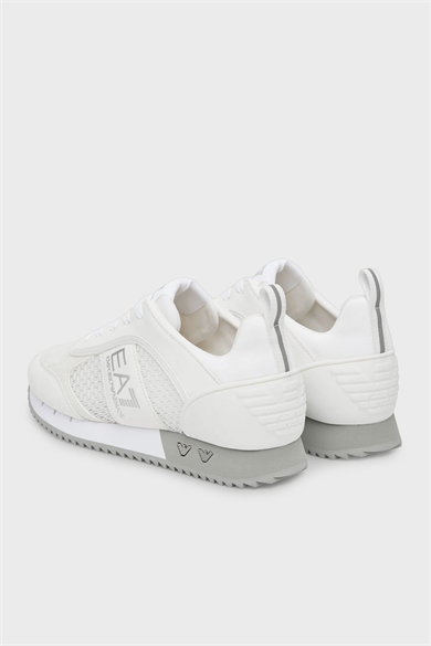 Ea7 Unısex Nefes Alabilen File Detaylı Rahat Taban Kartal Logo Motifli Beyaz-Gümüş Sneaker 7X000334 AF18610-MZ024