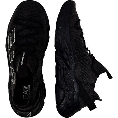 Ea7 Unısex Yüksek Rahat Tabanlı Kartal Logo Desenli Siyah Sneaker 7X000600 AF22912-MZ875