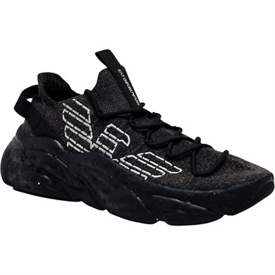 Ea7 Unısex Yüksek Rahat Tabanlı Kartal Logo Desenli Siyah Sneaker 7X000600 AF22912-MZ875