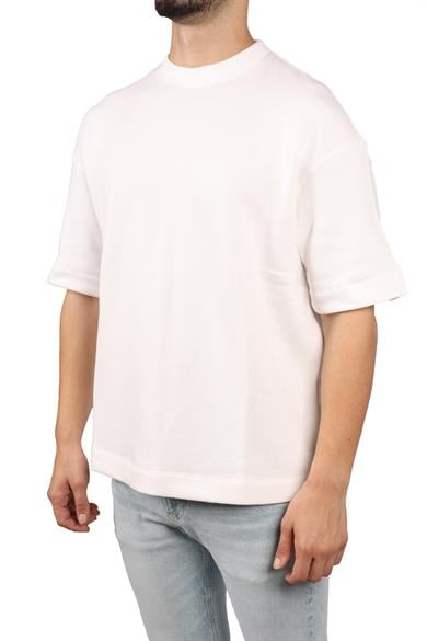 Emporıo Armani Erkek %100 Pamuklu Logolu Kısa Kollu Beyaz T-Shirt 3R1TBY 1JFBZ-0101