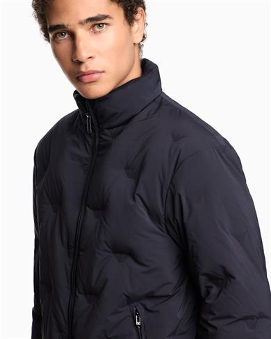 Emporıo Armani Erkek % 100 Kuş Tüyü Dik Yaka Fermuarlı Uzun Kol Lacivert Ceket EM003045 AF18232-UB118