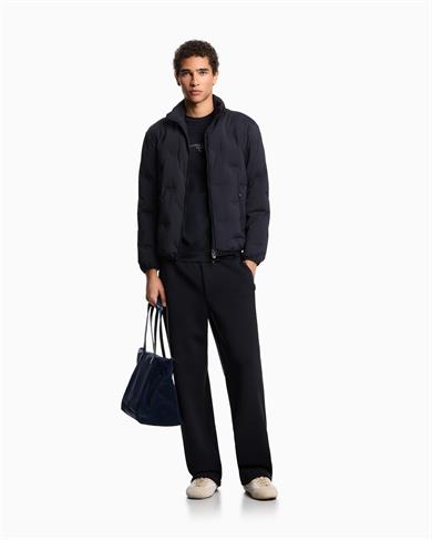 Emporıo Armani Erkek % 100 Kuş Tüyü Dik Yaka Fermuarlı Uzun Kol Lacivert Ceket EM003045 AF18232-UB118