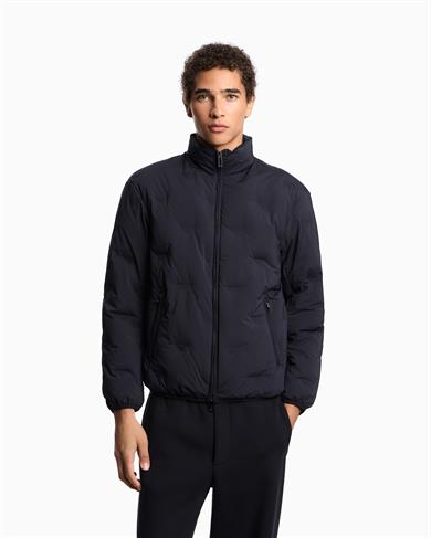 Emporıo Armani Erkek % 100 Kuş Tüyü Dik Yaka Fermuarlı Uzun Kol Lacivert Ceket EM003045 AF18232-UB118