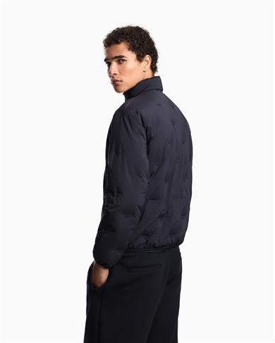 Emporıo Armani Erkek % 100 Kuş Tüyü Dik Yaka Fermuarlı Uzun Kol Lacivert Ceket EM003045 AF18232-UB118