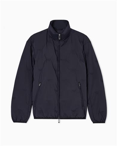 Emporıo Armani Erkek % 100 Kuş Tüyü Dik Yaka Fermuarlı Uzun Kol Lacivert Ceket EM003045 AF18232-UB118