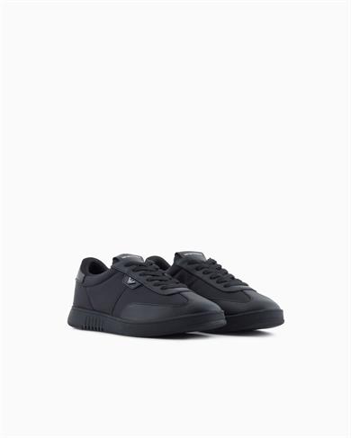 Emporıo Armani Erkek Bağcıklı Bağlama Yuvarlak Burun Deri Rahat Taban Siyah Sneaker EM003062 AF18210-UC001